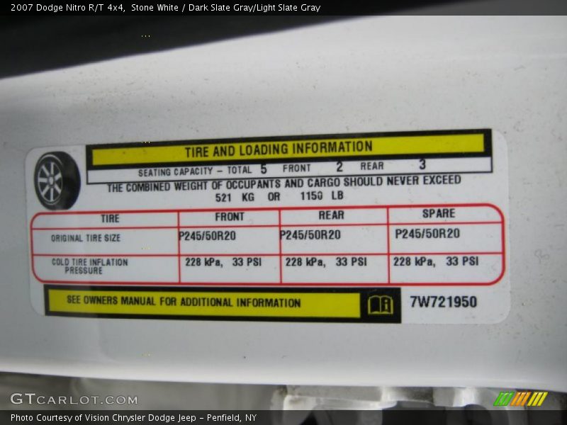 Stone White / Dark Slate Gray/Light Slate Gray 2007 Dodge Nitro R/T 4x4