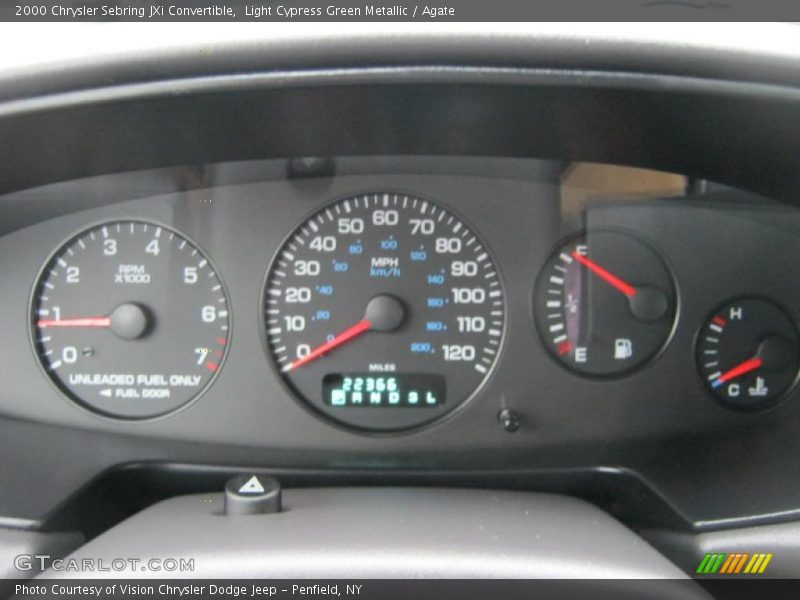 Light Cypress Green Metallic / Agate 2000 Chrysler Sebring JXi Convertible