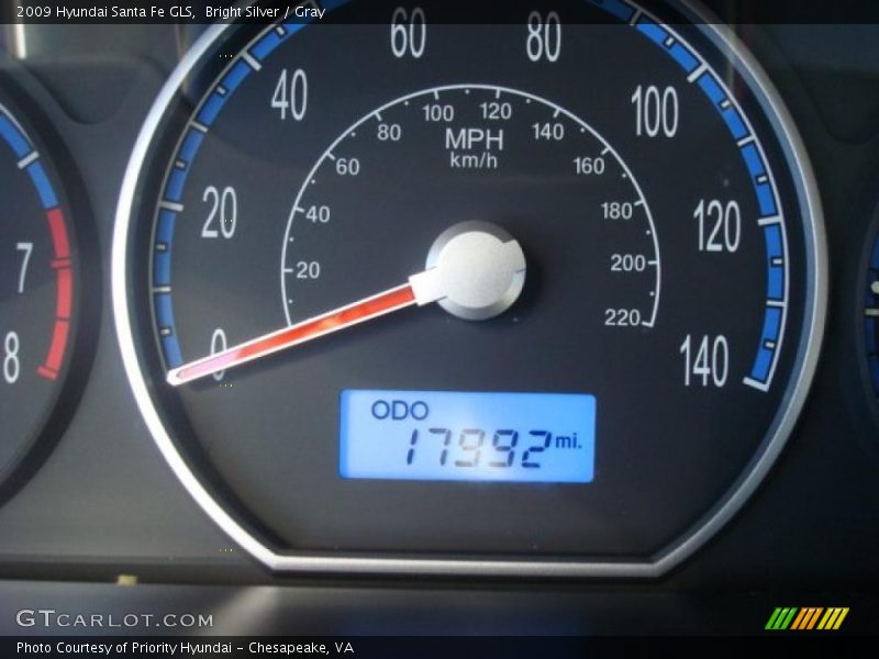 Bright Silver / Gray 2009 Hyundai Santa Fe GLS