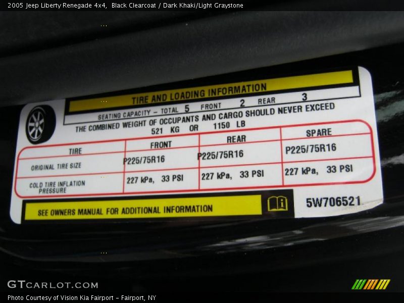 Black Clearcoat / Dark Khaki/Light Graystone 2005 Jeep Liberty Renegade 4x4