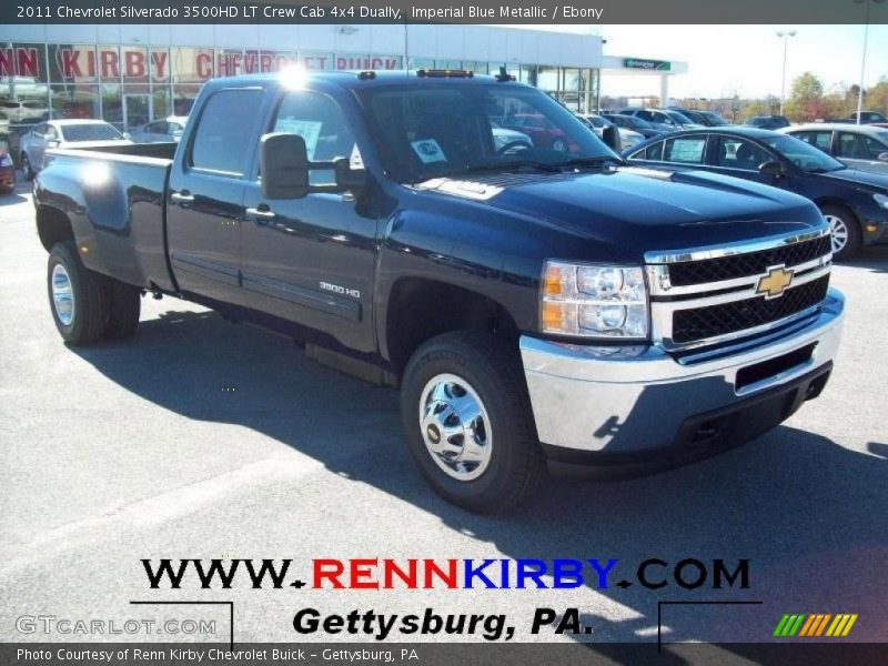 Imperial Blue Metallic / Ebony 2011 Chevrolet Silverado 3500HD LT Crew Cab 4x4 Dually