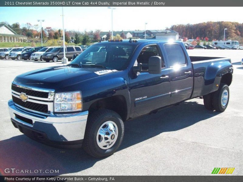 Imperial Blue Metallic / Ebony 2011 Chevrolet Silverado 3500HD LT Crew Cab 4x4 Dually