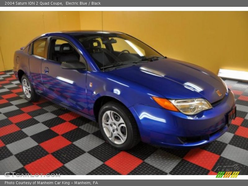Electric Blue / Black 2004 Saturn ION 2 Quad Coupe