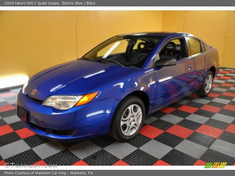 Electric Blue / Black 2004 Saturn ION 2 Quad Coupe