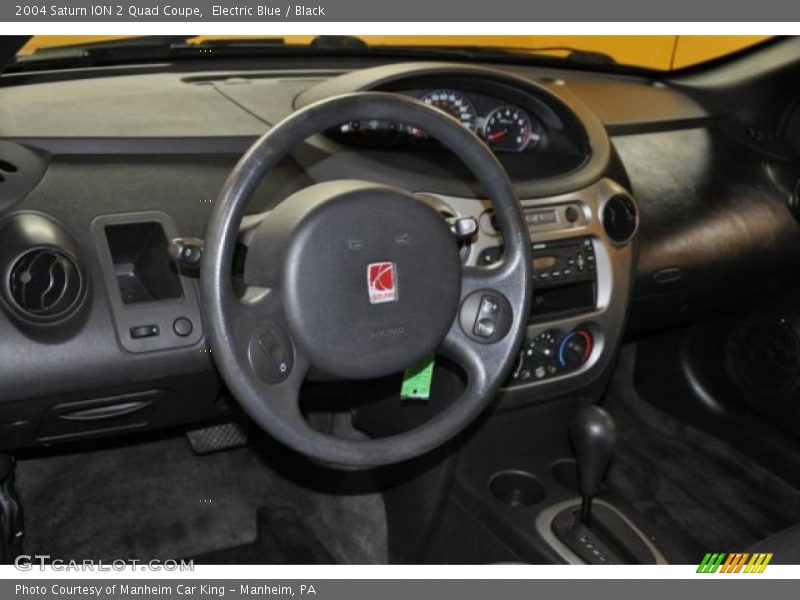 Electric Blue / Black 2004 Saturn ION 2 Quad Coupe