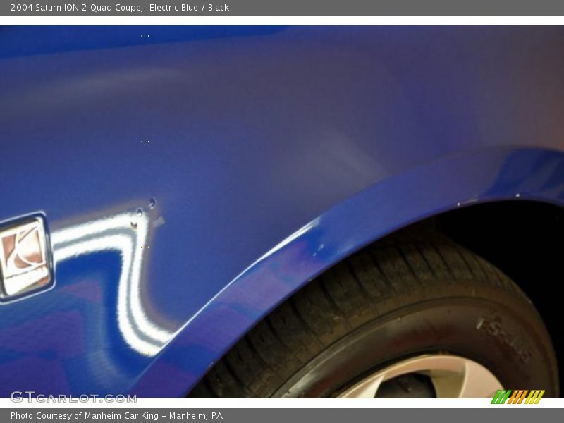Electric Blue / Black 2004 Saturn ION 2 Quad Coupe