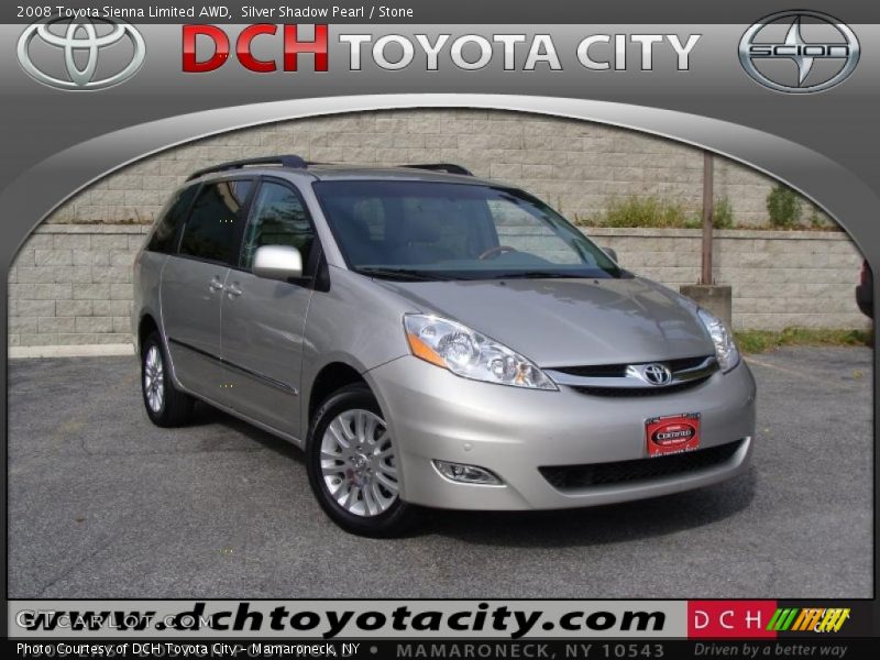 Silver Shadow Pearl / Stone 2008 Toyota Sienna Limited AWD