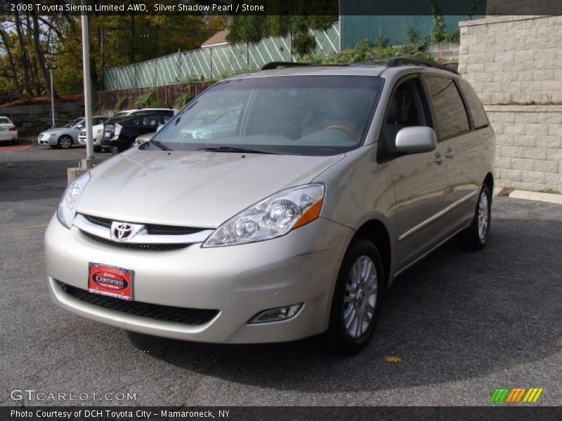 Silver Shadow Pearl / Stone 2008 Toyota Sienna Limited AWD