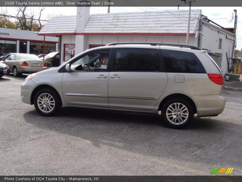 Silver Shadow Pearl / Stone 2008 Toyota Sienna Limited AWD