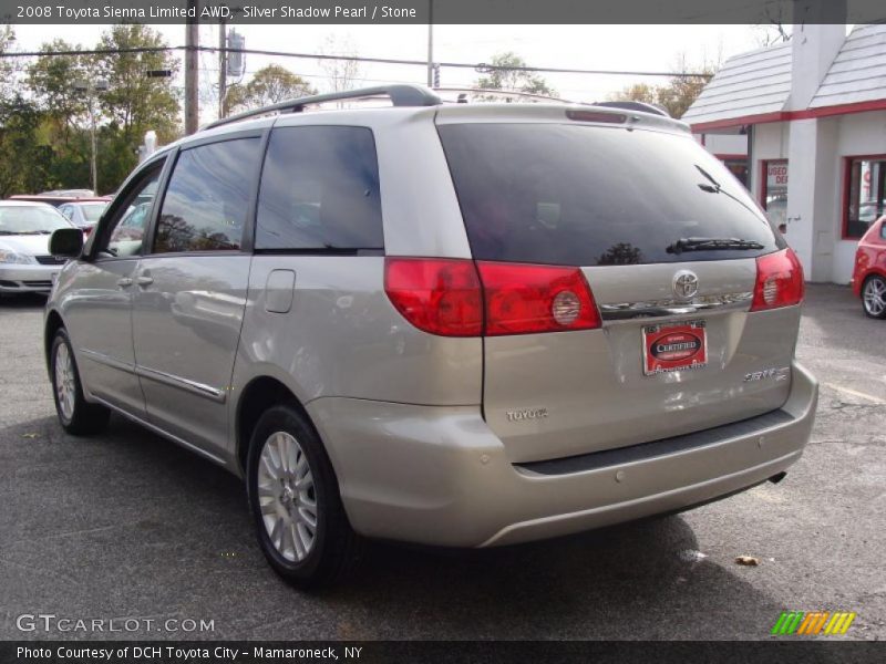 Silver Shadow Pearl / Stone 2008 Toyota Sienna Limited AWD