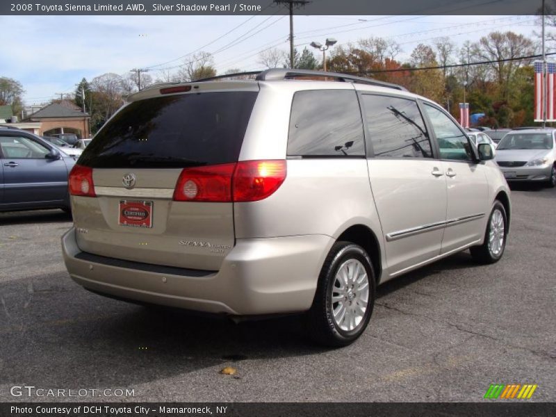 Silver Shadow Pearl / Stone 2008 Toyota Sienna Limited AWD