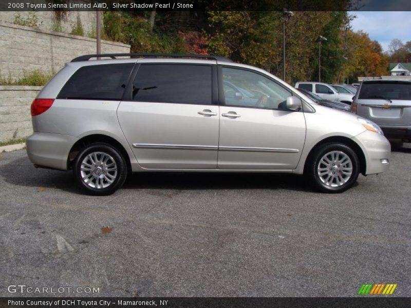 Silver Shadow Pearl / Stone 2008 Toyota Sienna Limited AWD