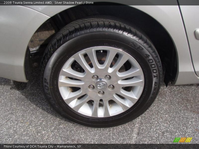 Silver Shadow Pearl / Stone 2008 Toyota Sienna Limited AWD