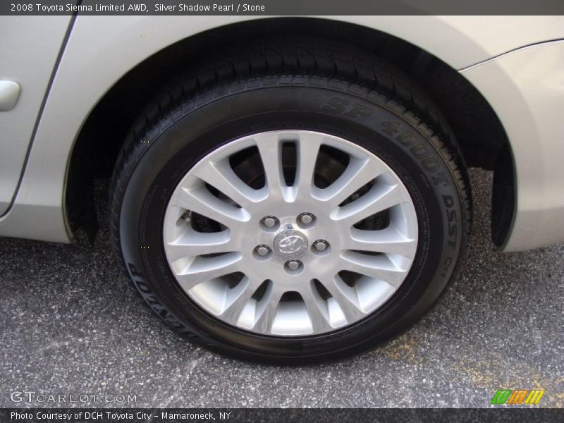 Silver Shadow Pearl / Stone 2008 Toyota Sienna Limited AWD