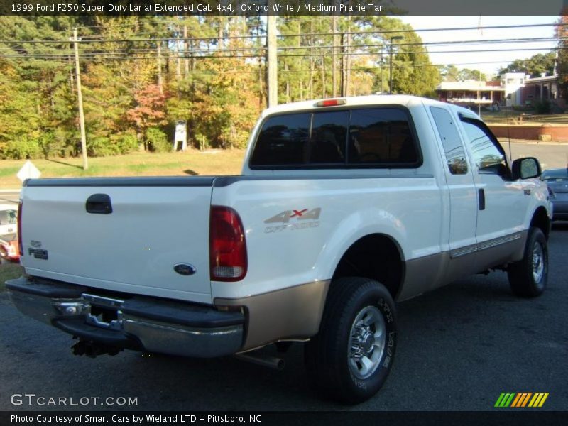 Oxford White / Medium Prairie Tan 1999 Ford F250 Super Duty Lariat Extended Cab 4x4