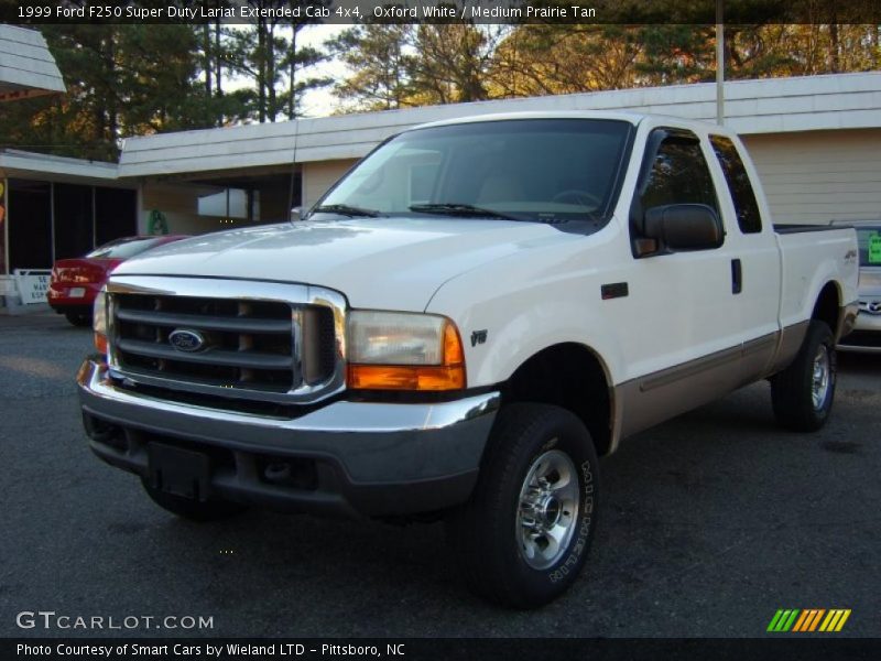 Oxford White / Medium Prairie Tan 1999 Ford F250 Super Duty Lariat Extended Cab 4x4