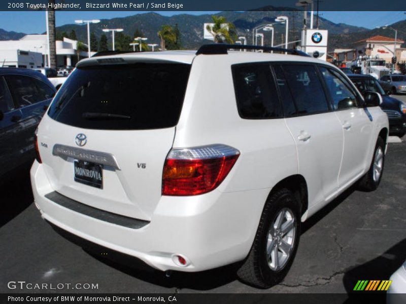 Blizzard White Pearl / Sand Beige 2008 Toyota Highlander