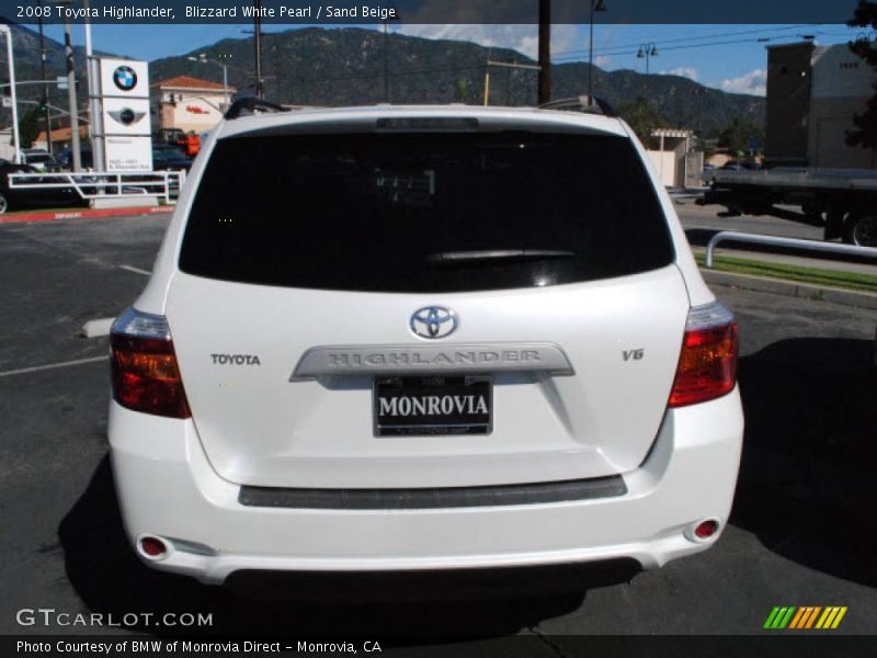 Blizzard White Pearl / Sand Beige 2008 Toyota Highlander