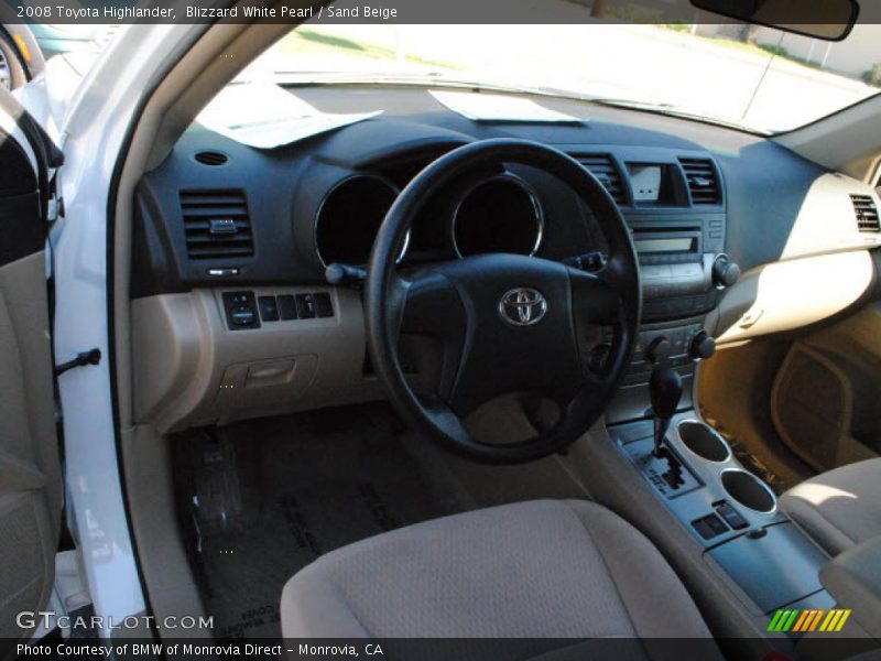 Blizzard White Pearl / Sand Beige 2008 Toyota Highlander