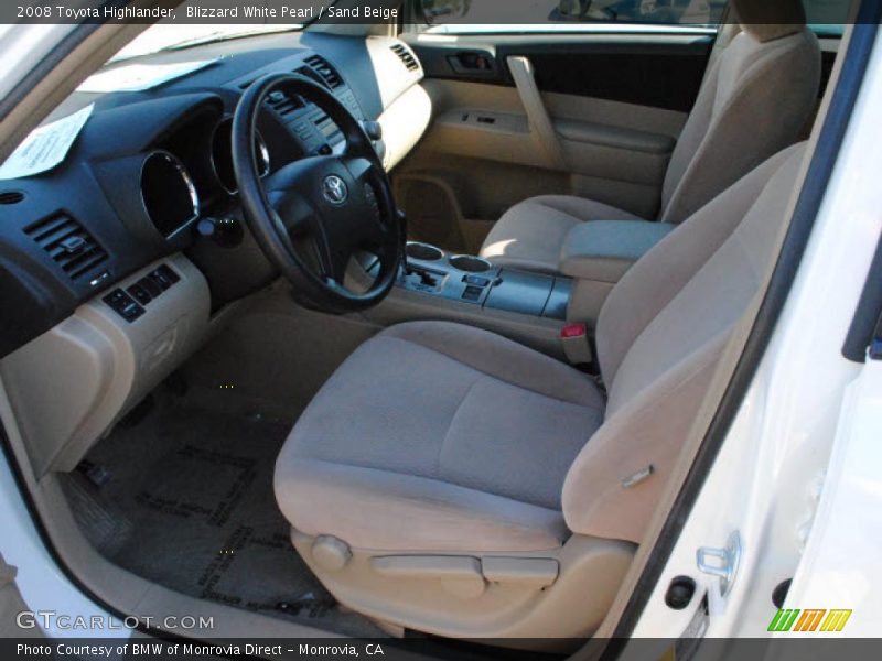 Blizzard White Pearl / Sand Beige 2008 Toyota Highlander