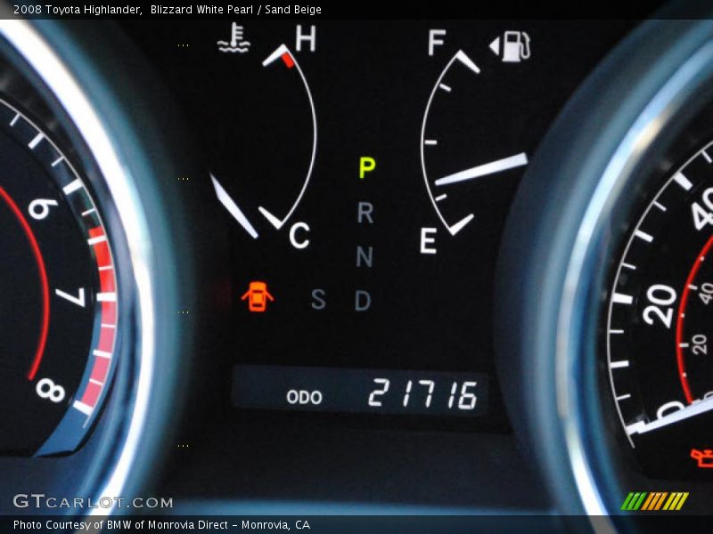Blizzard White Pearl / Sand Beige 2008 Toyota Highlander