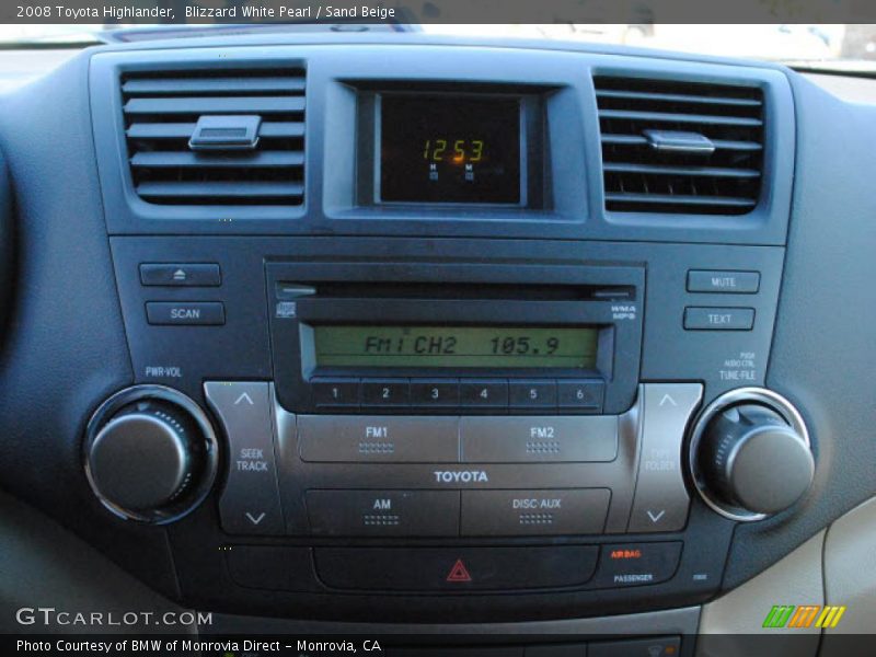 Blizzard White Pearl / Sand Beige 2008 Toyota Highlander