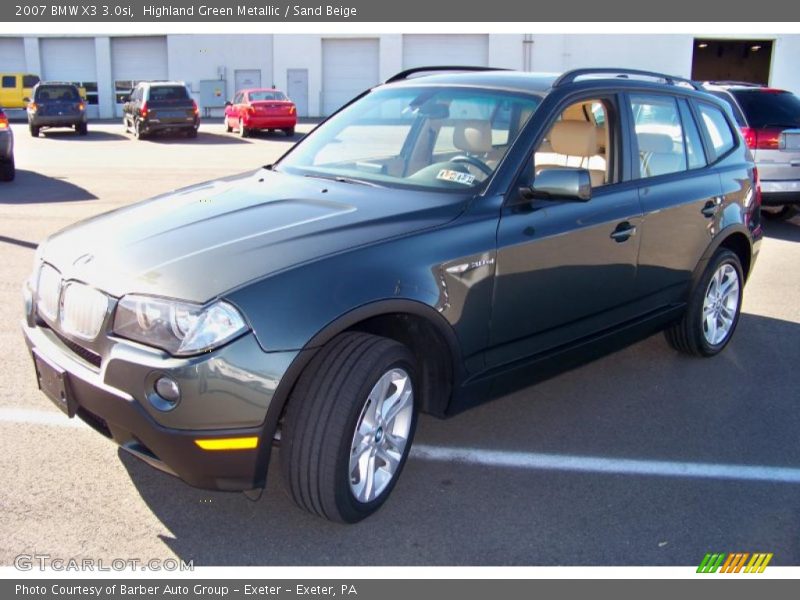 Highland Green Metallic / Sand Beige 2007 BMW X3 3.0si