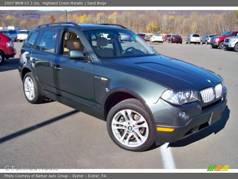 Highland Green Metallic / Sand Beige 2007 BMW X3 3.0si