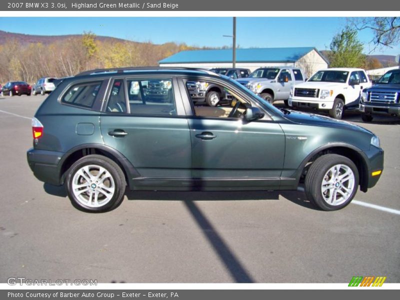 Highland Green Metallic / Sand Beige 2007 BMW X3 3.0si