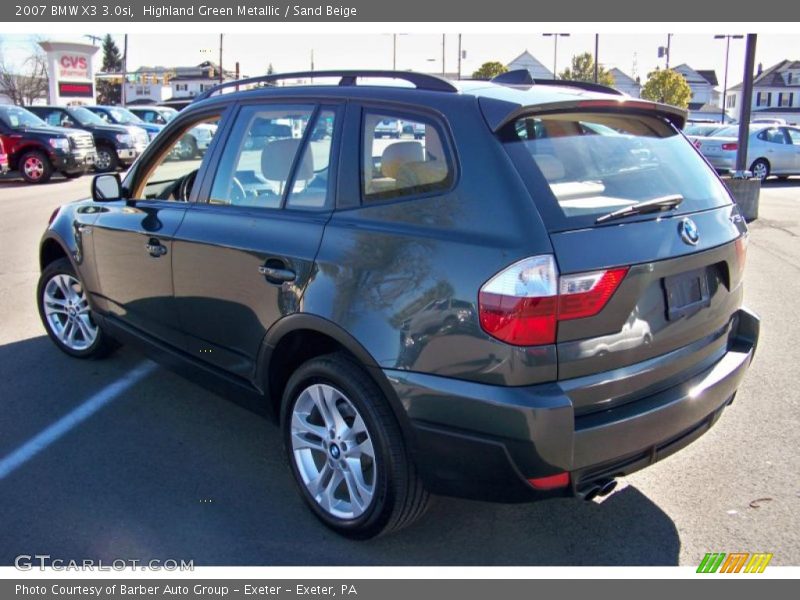 Highland Green Metallic / Sand Beige 2007 BMW X3 3.0si