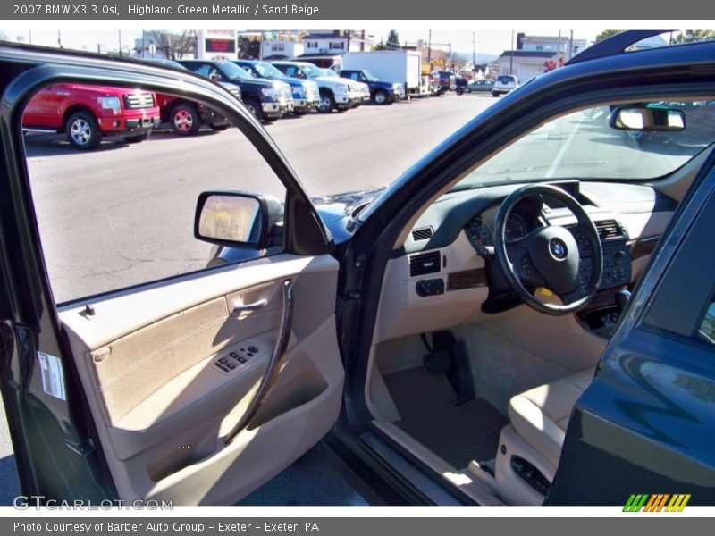 Highland Green Metallic / Sand Beige 2007 BMW X3 3.0si