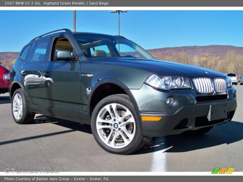 Highland Green Metallic / Sand Beige 2007 BMW X3 3.0si