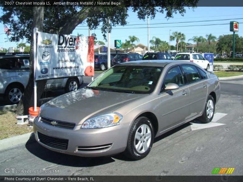 Amber Bronze Metallic / Neutral Beige 2007 Chevrolet Impala LS