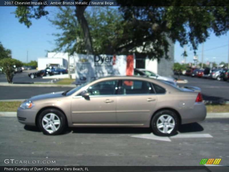 Amber Bronze Metallic / Neutral Beige 2007 Chevrolet Impala LS