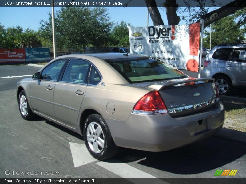 Amber Bronze Metallic / Neutral Beige 2007 Chevrolet Impala LS