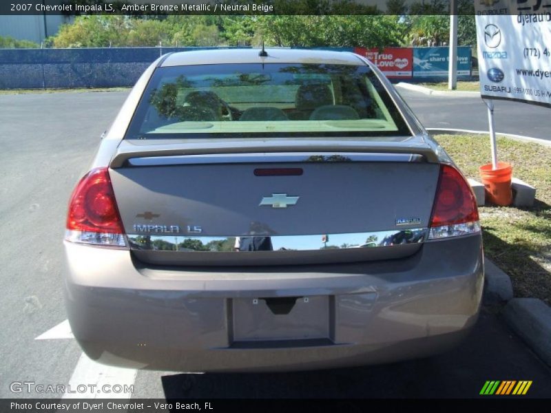 Amber Bronze Metallic / Neutral Beige 2007 Chevrolet Impala LS