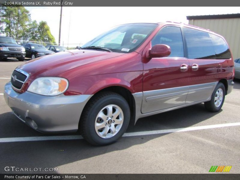 Ruby Red / Gray 2004 Kia Sedona LX