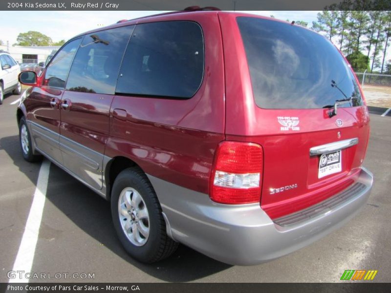 Ruby Red / Gray 2004 Kia Sedona LX