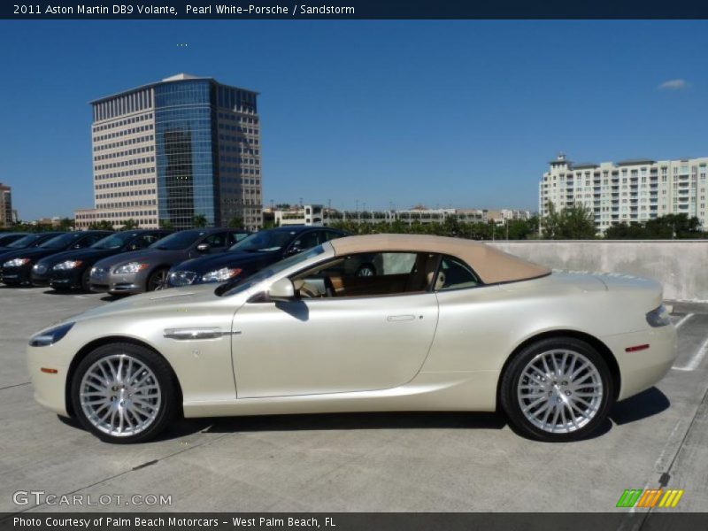 Pearl White-Porsche / Sandstorm 2011 Aston Martin DB9 Volante