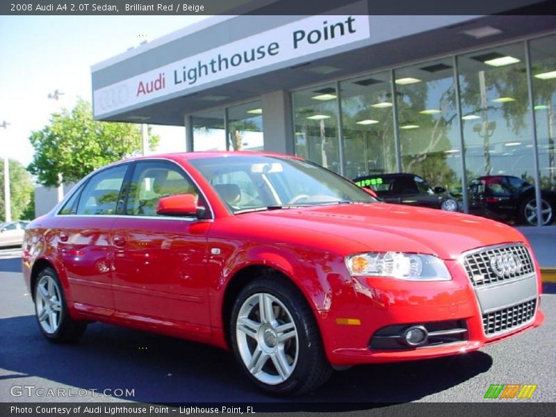 Brilliant Red / Beige 2008 Audi A4 2.0T Sedan