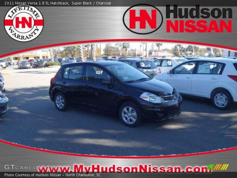 Super Black / Charcoal 2011 Nissan Versa 1.8 SL Hatchback