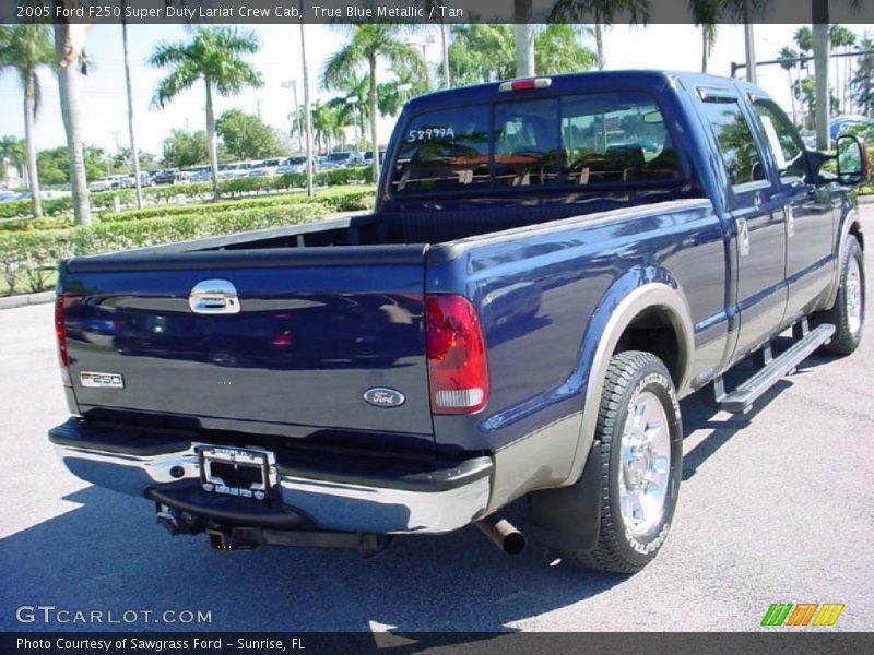 True Blue Metallic / Tan 2005 Ford F250 Super Duty Lariat Crew Cab