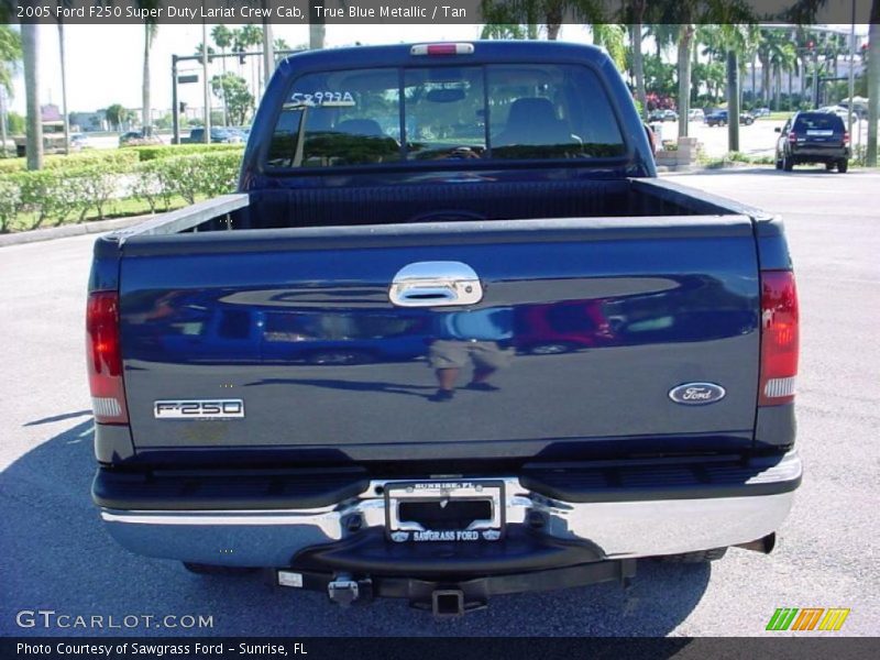 True Blue Metallic / Tan 2005 Ford F250 Super Duty Lariat Crew Cab