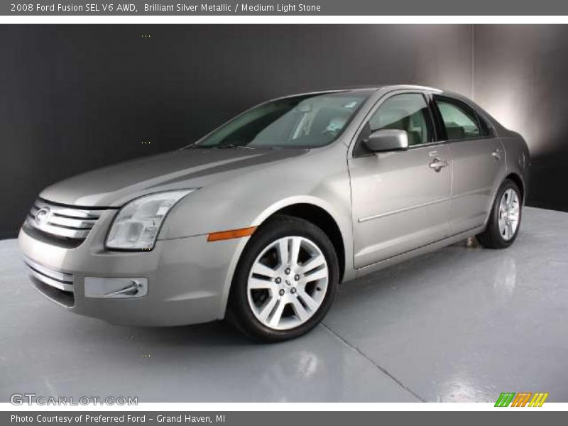 Brilliant Silver Metallic / Medium Light Stone 2008 Ford Fusion SEL V6 AWD