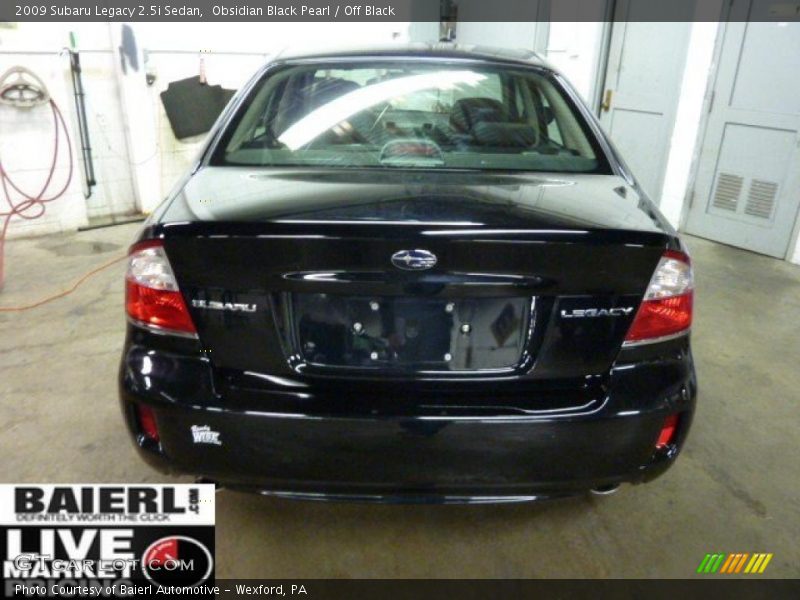 Obsidian Black Pearl / Off Black 2009 Subaru Legacy 2.5i Sedan