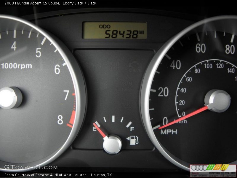 Ebony Black / Black 2008 Hyundai Accent GS Coupe