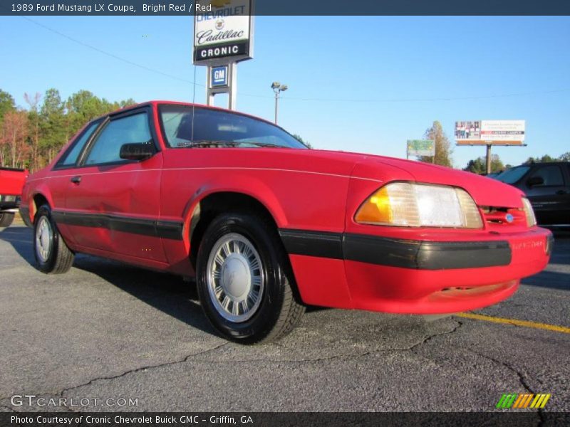Bright Red / Red 1989 Ford Mustang LX Coupe