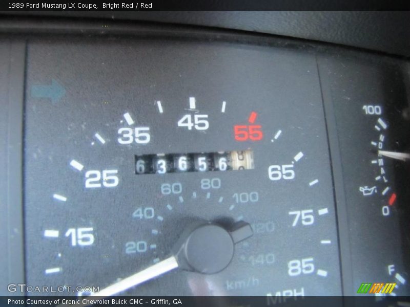 Bright Red / Red 1989 Ford Mustang LX Coupe