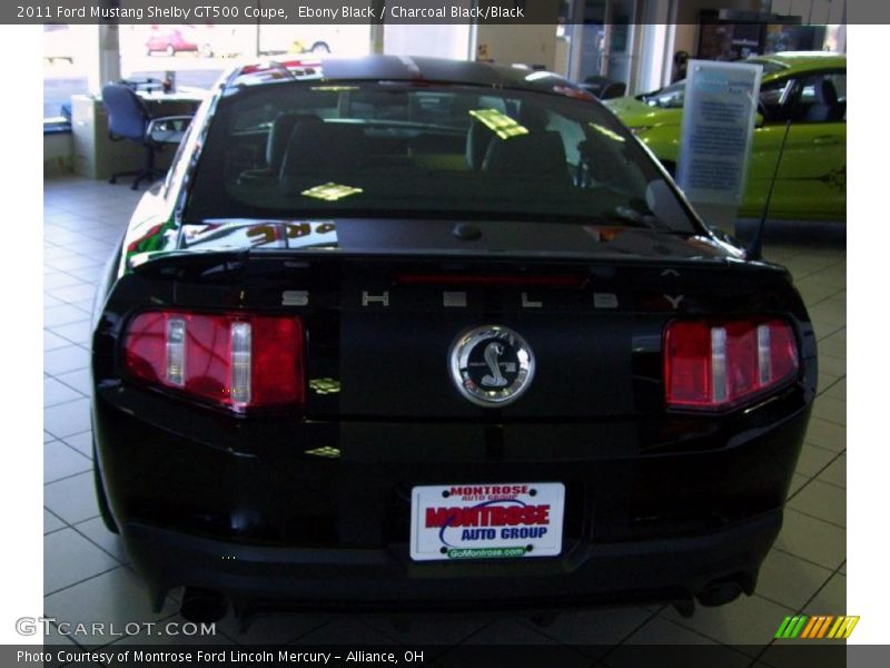 Ebony Black / Charcoal Black/Black 2011 Ford Mustang Shelby GT500 Coupe