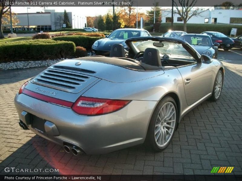 Platinum Silver Metallic / Black 2011 Porsche 911 Carrera 4S Cabriolet